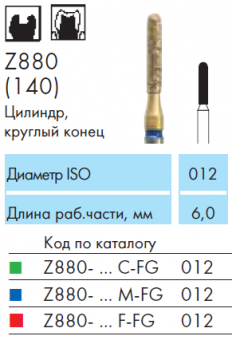NTI Abacus Z880-012M-FG - алмазный бор для ТН (1 шт.)