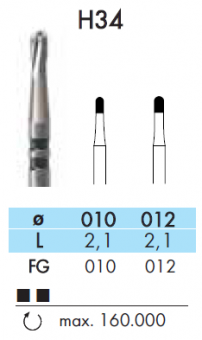 NTI H34-010-FG - бор ТВС для ТН (FG), для разрезания коронок (1 шт.)